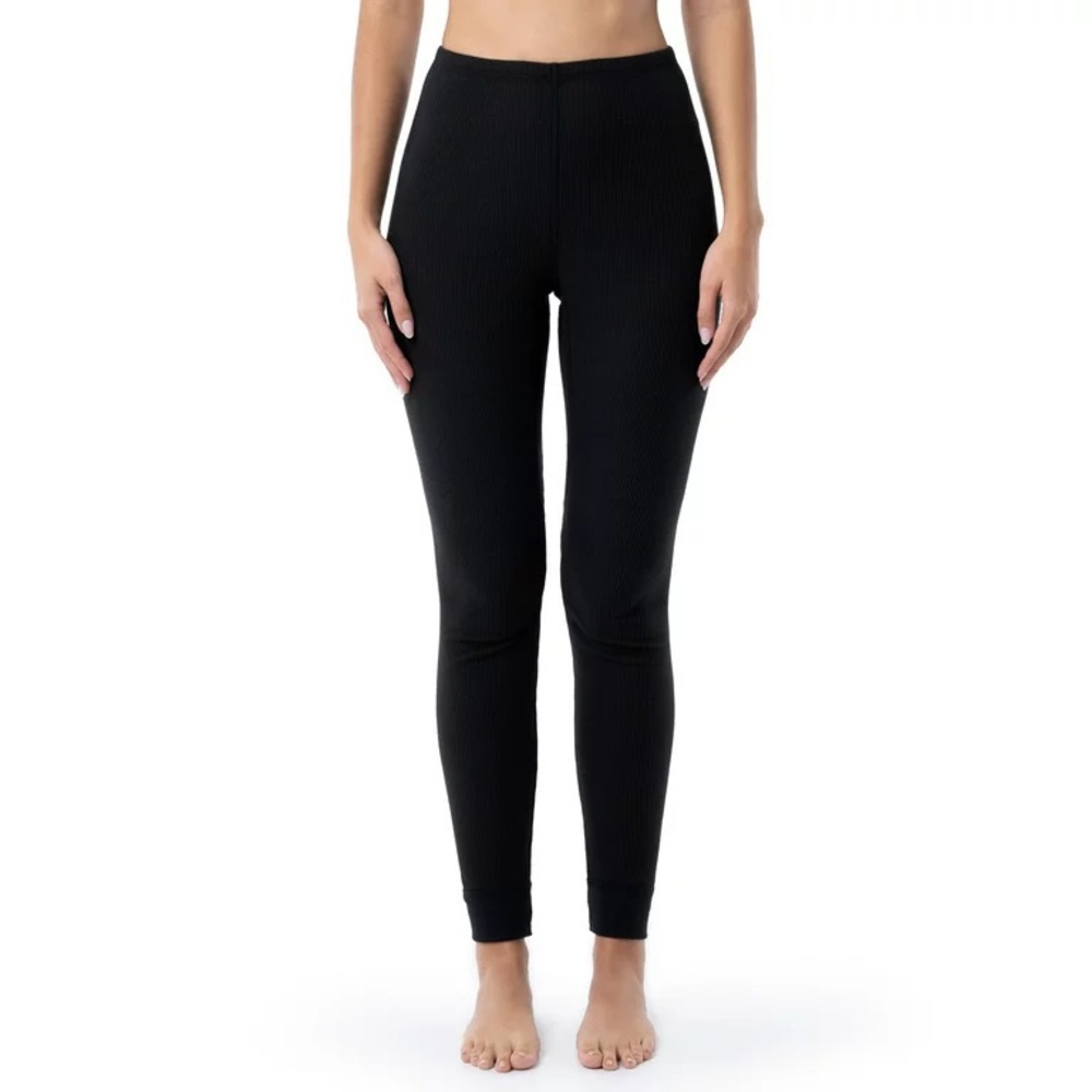 Fruit of the Loom Women's Waffle Thermal Bottom Pants Eversoft Black